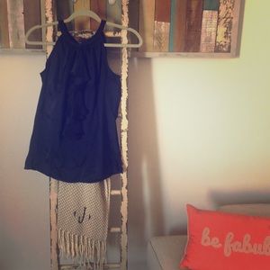Lilly Pulitzer Blue Silk mix Top, size 0 NAVY BLUE